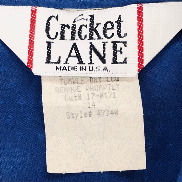Vintage 80’s 90’s Cricket Lane blue blouse - Picture 4 of 6
